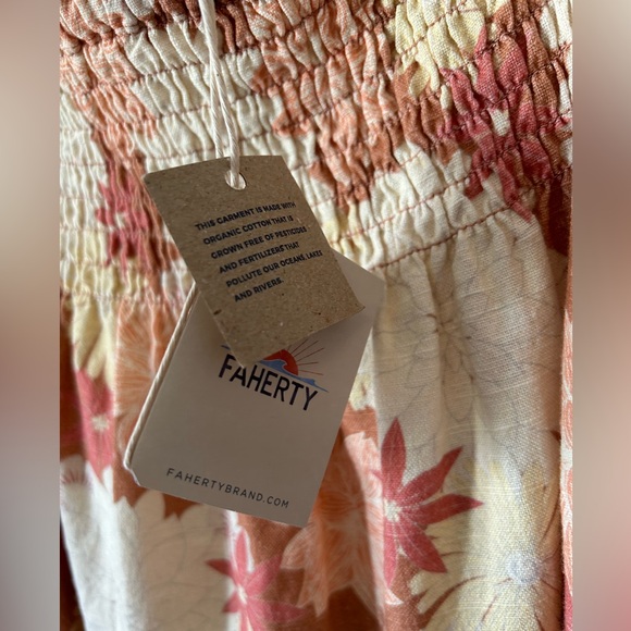 NWT FAHERTY Ramona Smocked Puff Sleeve Dress size M - Picture 11 of 12